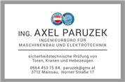 Ing. Axel Paruzek - Ingenieurbüro für Maschinenbau und Elektrotechnik