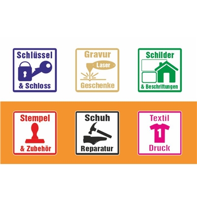 Schlüsseldienst Gravurshop Stempelshop Schildershop Personalisierte Geschenke Schuhservice – Bild 1