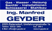 Ing. Manfred Geyder - Gas-Wasser-Heizung-Installationen und Verkauf